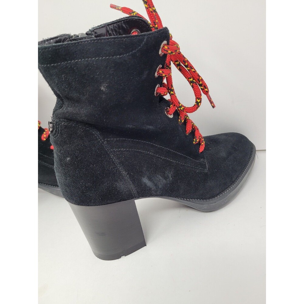 Aquatalia Ihana Water Resistant Lace-Up Boot Black Suede Size 6.5 - Picture 5 of 9